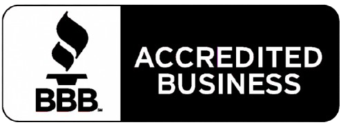 BBB Accredited Business badge showcasing trust, reliability, and professionalism with a bold design.