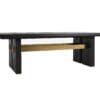 Stylish modern black and gold coffee table with minimalist design and sturdy support.