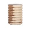 Stylish wood stool with wavy texture, perfect for modern and rustic decor. Versatile, compact design.