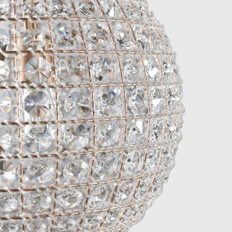 Stunning spherical chandelier with sparkling crystals, enhancing elegance in any sophisticated space.