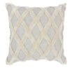 Stylish gray diamond decorative cushion with plush texture and creamy white trim, perfect for cozy spaces.