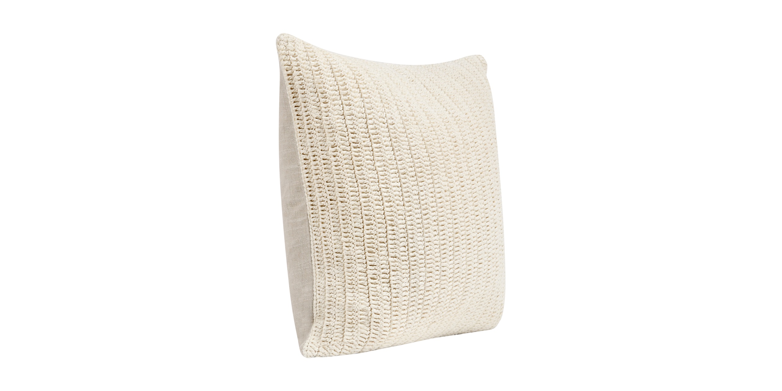 Elegant ivory woven pillow with textured design, perfect for modern and minimalist decor.