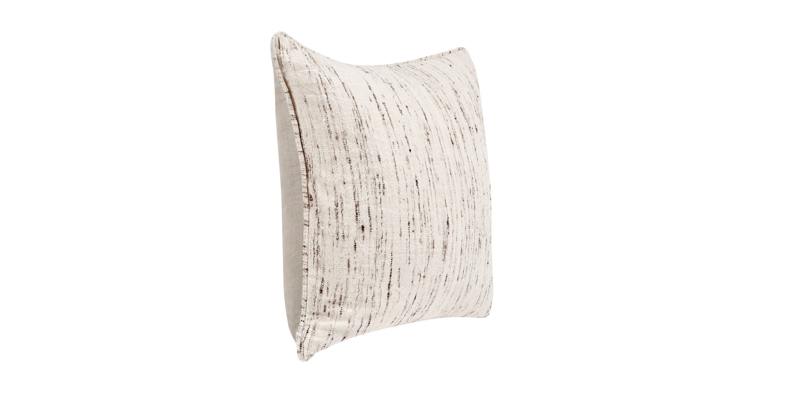 Elegant neutral textured decorative pillow adds sophistication and comfort to any interior decor.