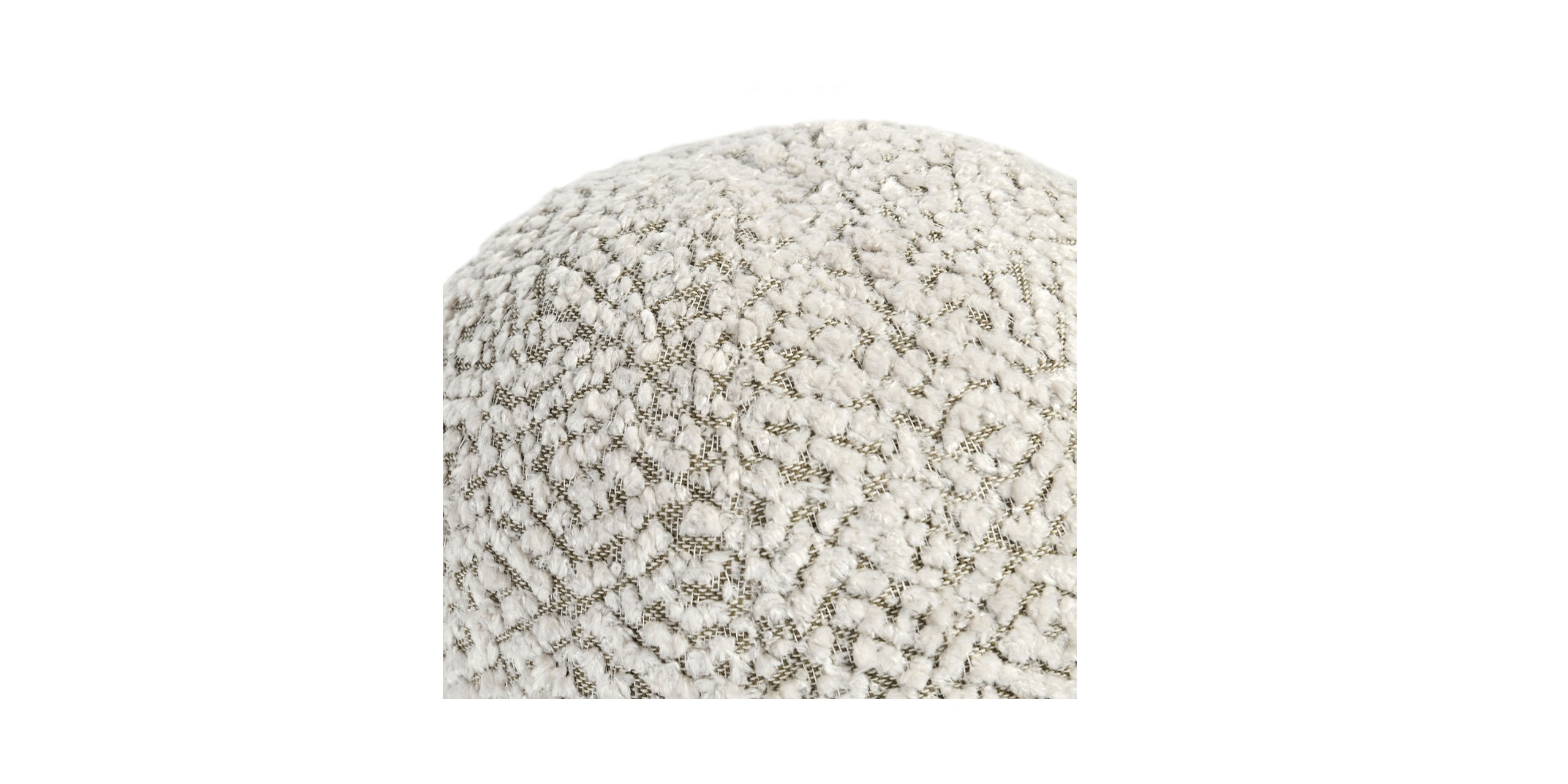 Elegant off-white cushion with geometric pattern, perfect for adding warmth and style to any decor.