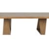 Stylish minimalist wood coffee table with tapered legs, perfect for contemporary living spaces.