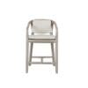 Minimalist bar stool with light wood frame and plush upholstery for stylish comfort.