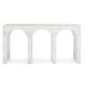 Sleek white console table with architectural arches, perfect for modern and minimalist interiors.