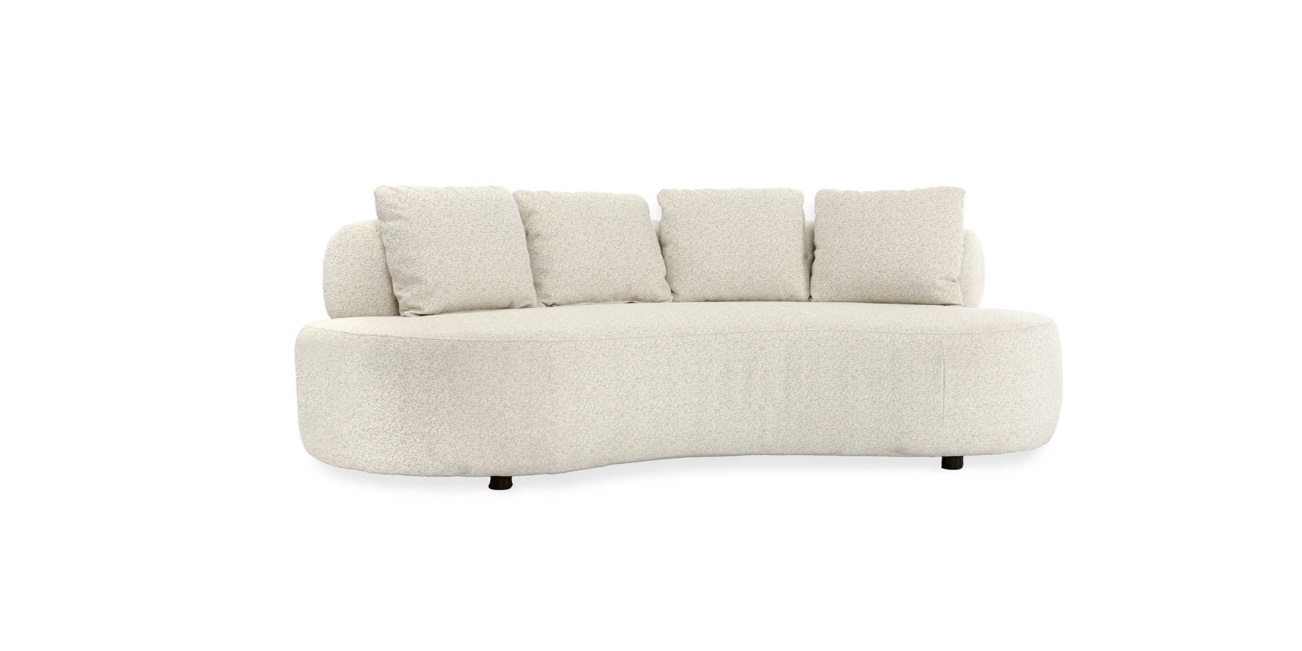 Contemporary cream curved sofa with plush upholstery, perfect for stylish and inviting living spaces.