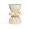 Stylish modern sculptural piece in neutral tones, perfect for decor or functional use.
