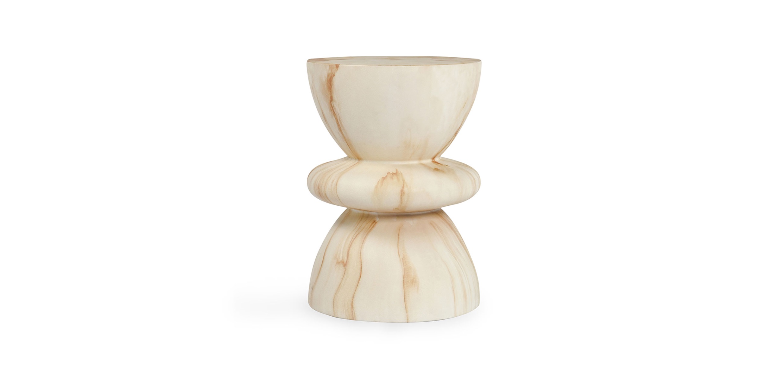 Stylish modern sculptural piece in neutral tones, perfect for decor or functional use.