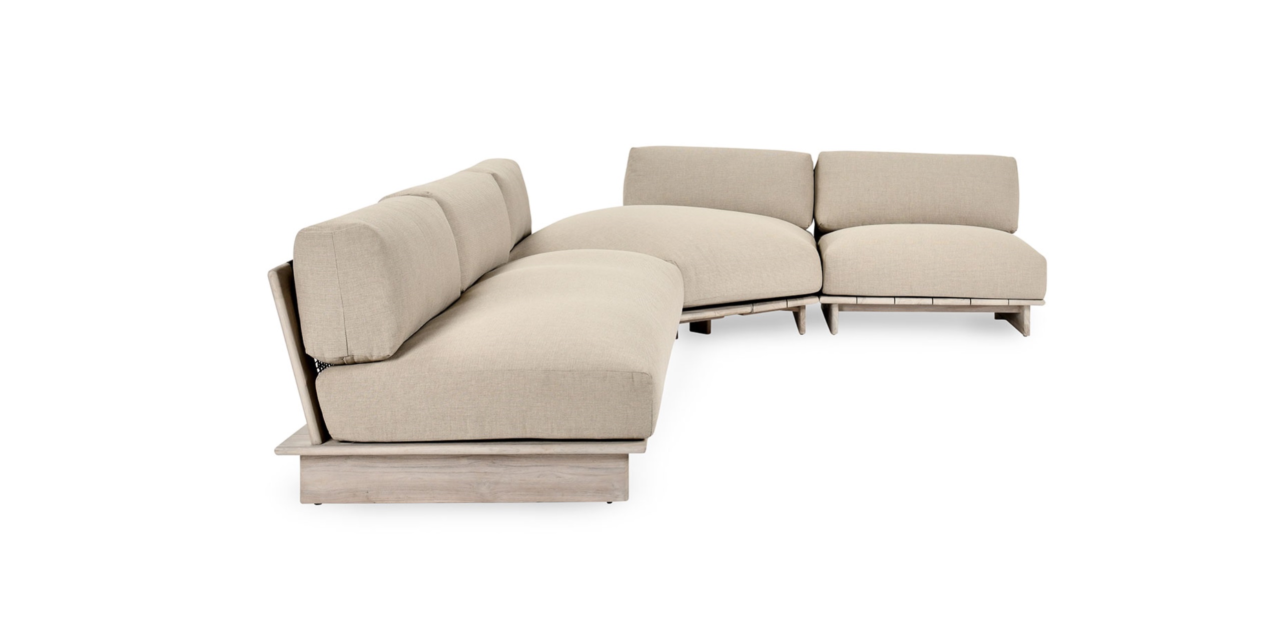 Contemporary light beige sectional sofa with plush cushions for stylish and comfortable living rooms.