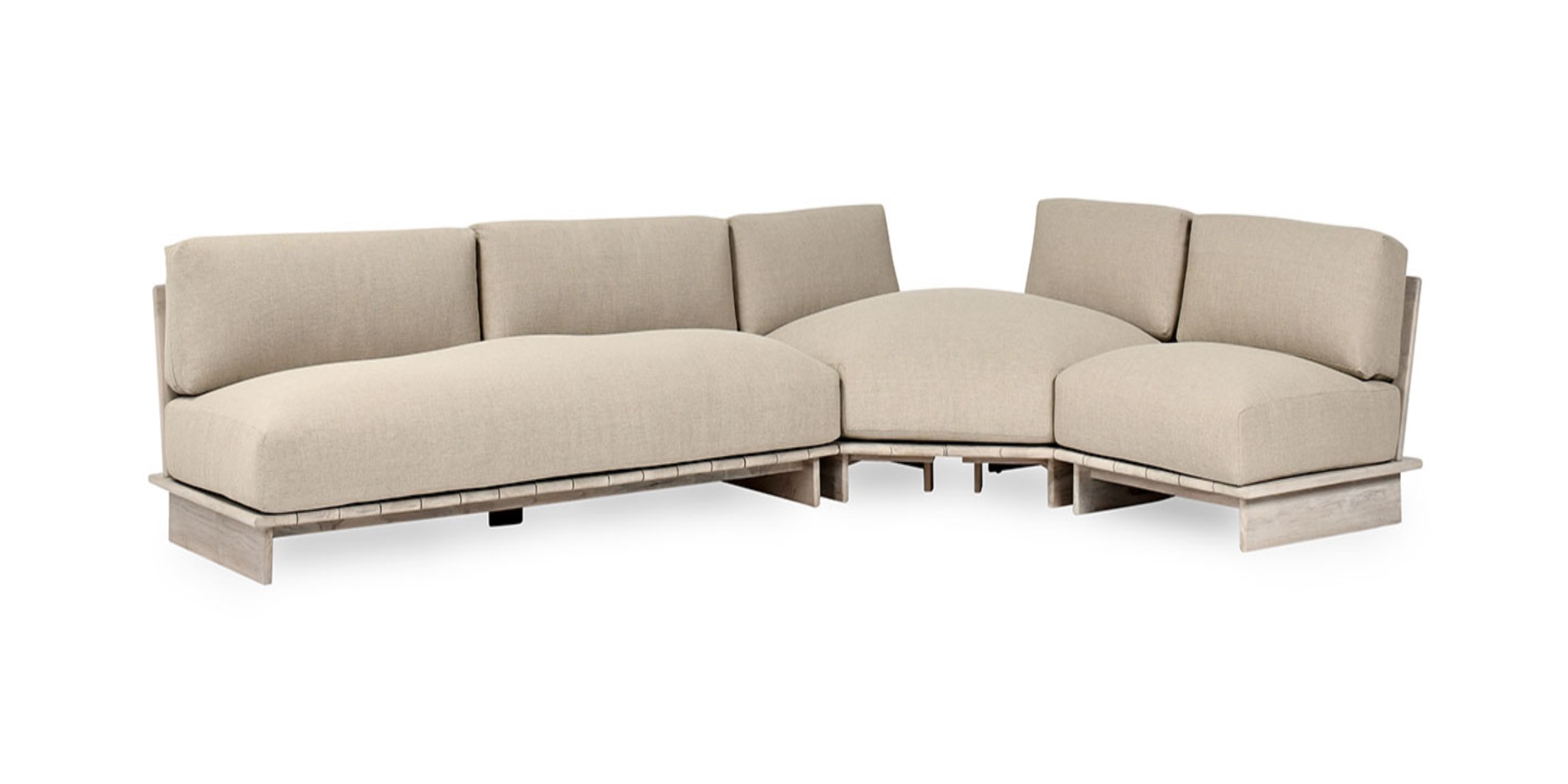 Contemporary U-shaped sectional sofa in beige, perfect for stylish and comfortable living spaces.