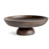 Stunning wooden bowl on pedestal, showcasing smooth finish and unique grain patterns for elegant decor.