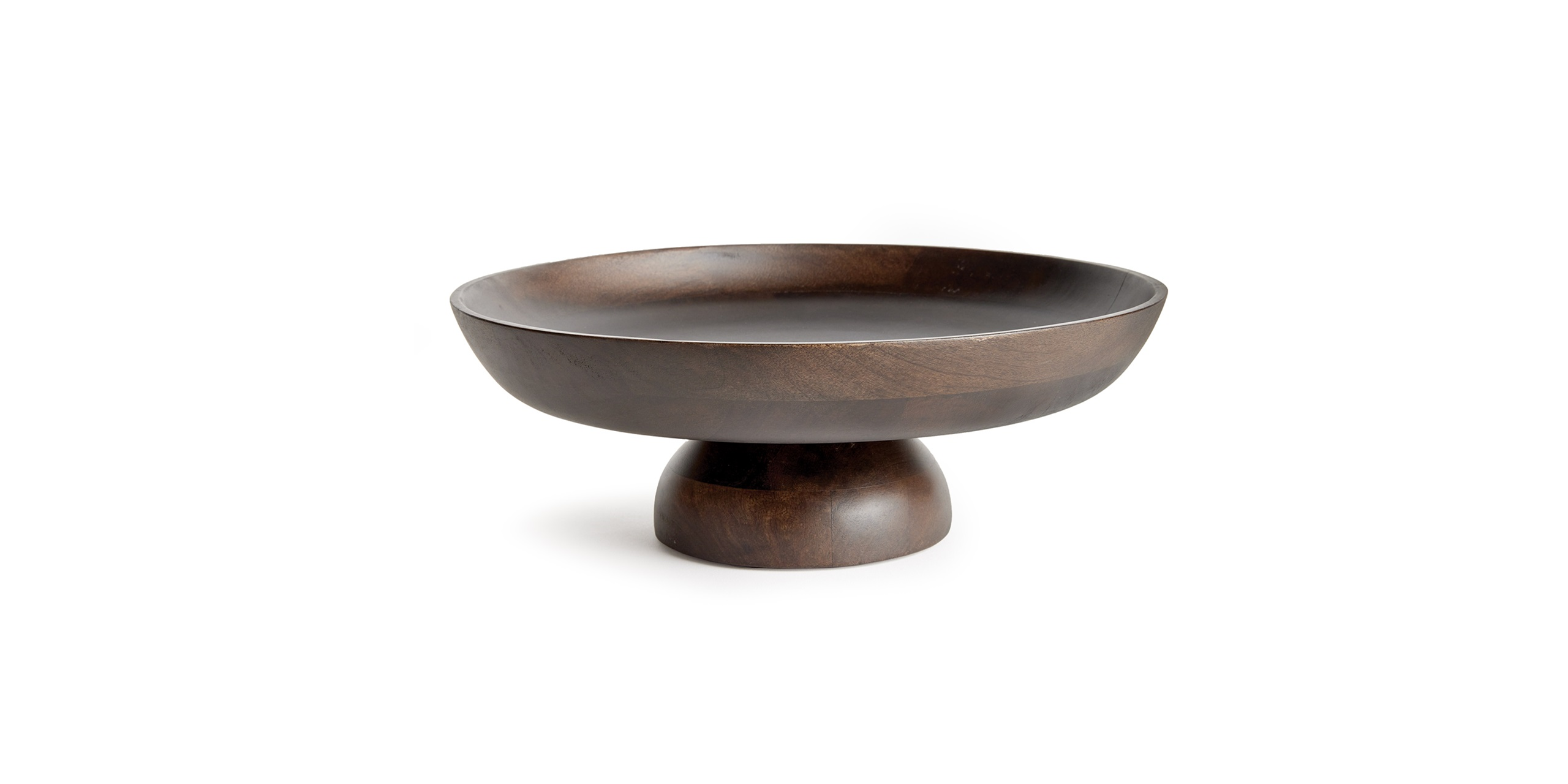 Stunning wooden bowl on pedestal, showcasing smooth finish and unique grain patterns for elegant decor.