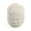 Elegant white vase with horizontal lines, perfect for modern and rustic decor styles.