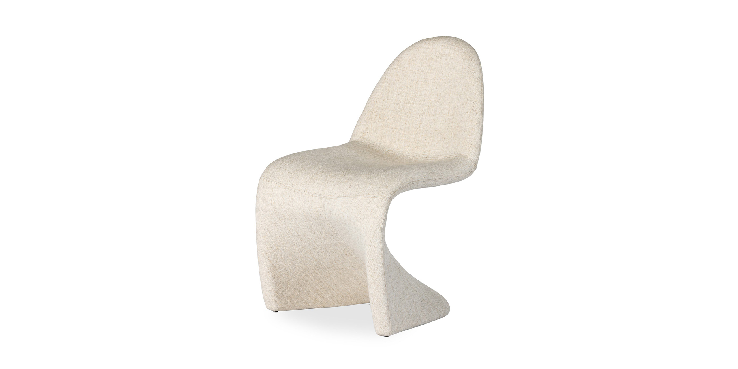 Sculptural ergonomic chair in light beige, blending comfort and modern design for versatile interiors.