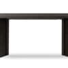 Modern dark wood console table with smooth surface and tapered legs, perfect for any decor.