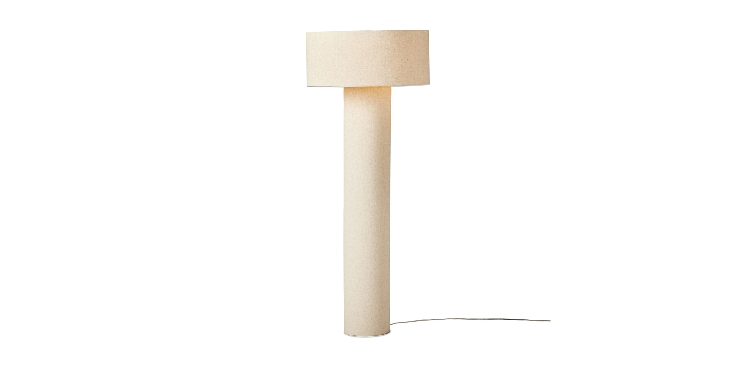 Stylish beige floor lamp for contemporary homes, providing warm light and elegant design.