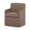 Stylish modern armchair in earthy brown, perfect for cozy and versatile interior spaces.