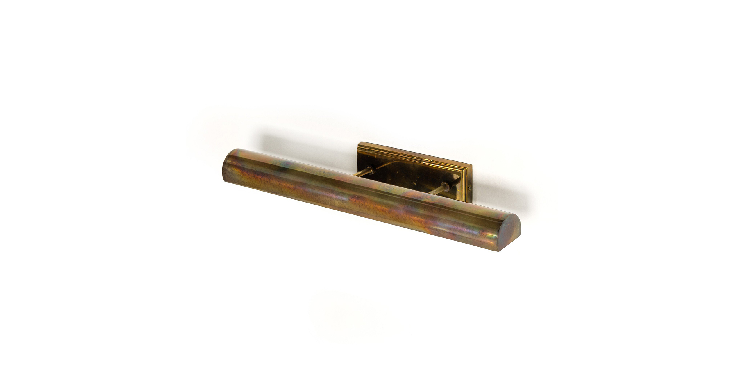 Contemporary door handle with iridescent finish and sleek design, perfect for modern interiors.