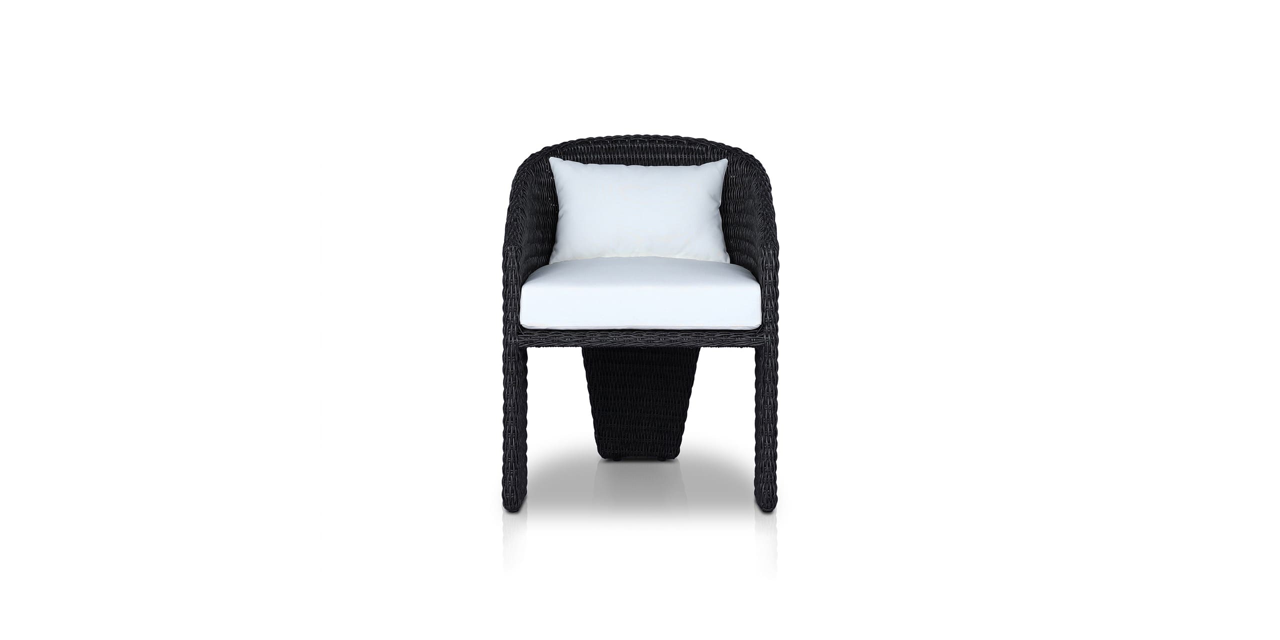 Modern chair with cream cushion for stylish indoor and outdoor spaces. Durable and elegant design.