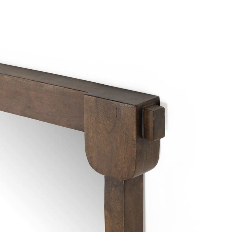 Elegant wooden mirror frame with modern design and rich grain, perfect for any décor.
