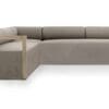 Modern gray sectional sofa with minimalist design and plush cushions for stylish comfort.