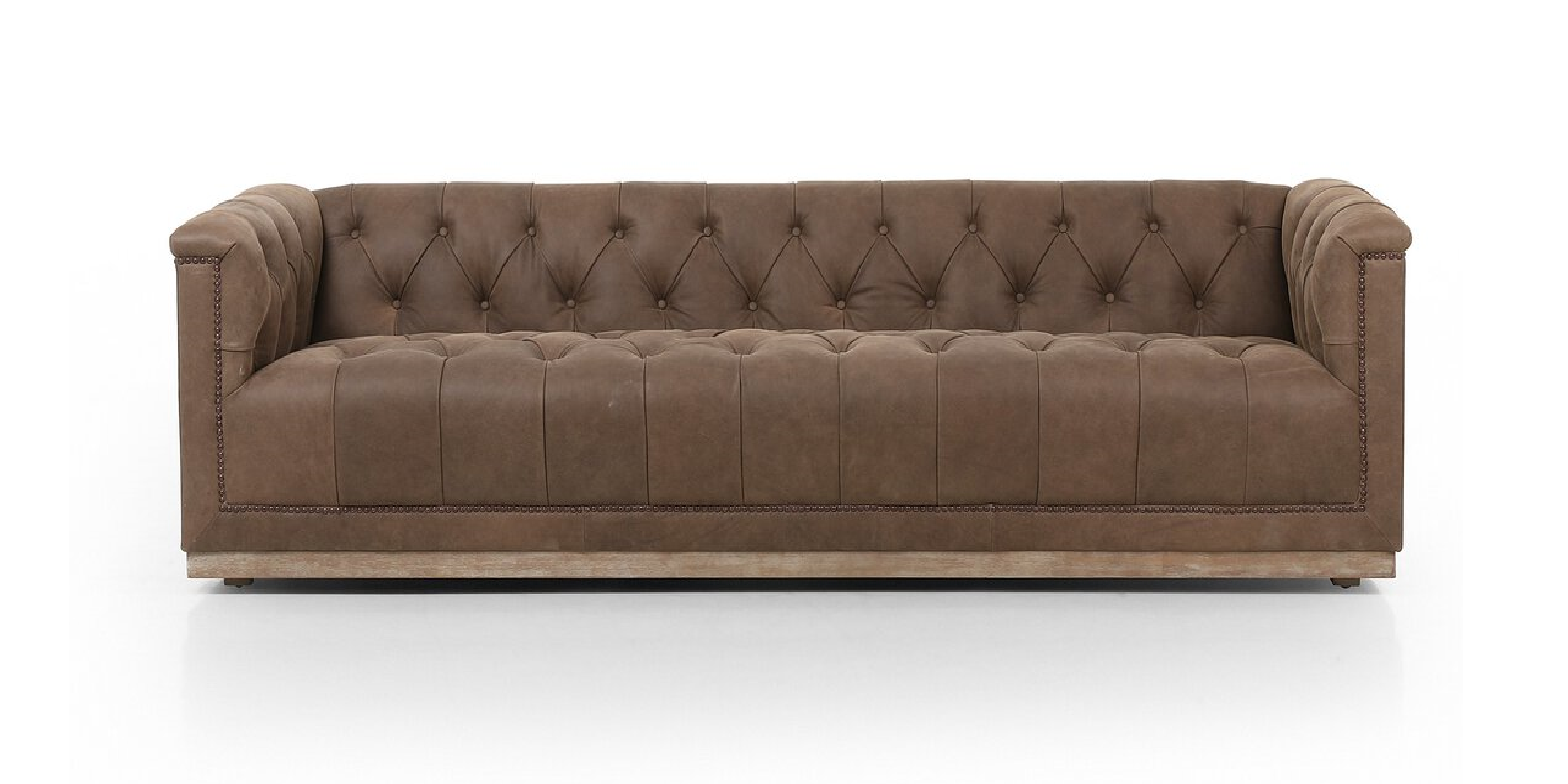 Stylish brown tufted sofa blending modern and classic design for elegant living spaces.