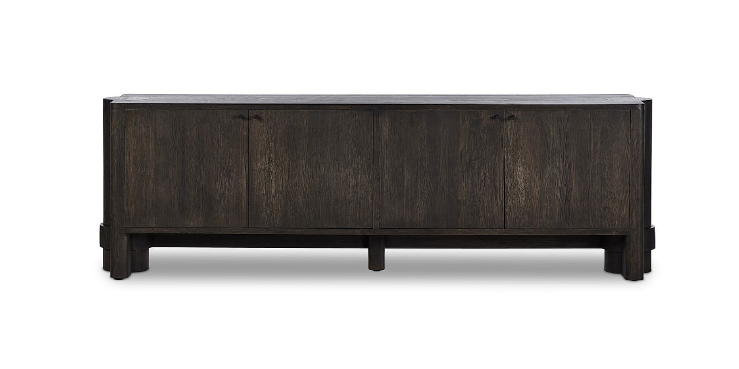 Stylish dark wood sideboard, enhancing modern interiors with sleek design and practical storage.