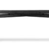 Minimalist dark wood table with angular legs, perfect for modern interiors and versatile setups.