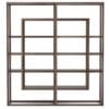 Asymmetrical wooden bookshelf with stylish compartments for books and decor, enhancing any space.