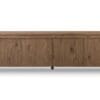 Sleek modern wooden console table with minimalist design and rich brown finish for stylish interiors.