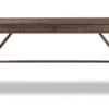 Sleek modern wooden desk with minimalist design and hidden storage, ideal for home or office.