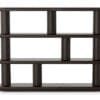 Sleek dark wood shelf with minimalist design, ideal for modern decor and stylish storage.
