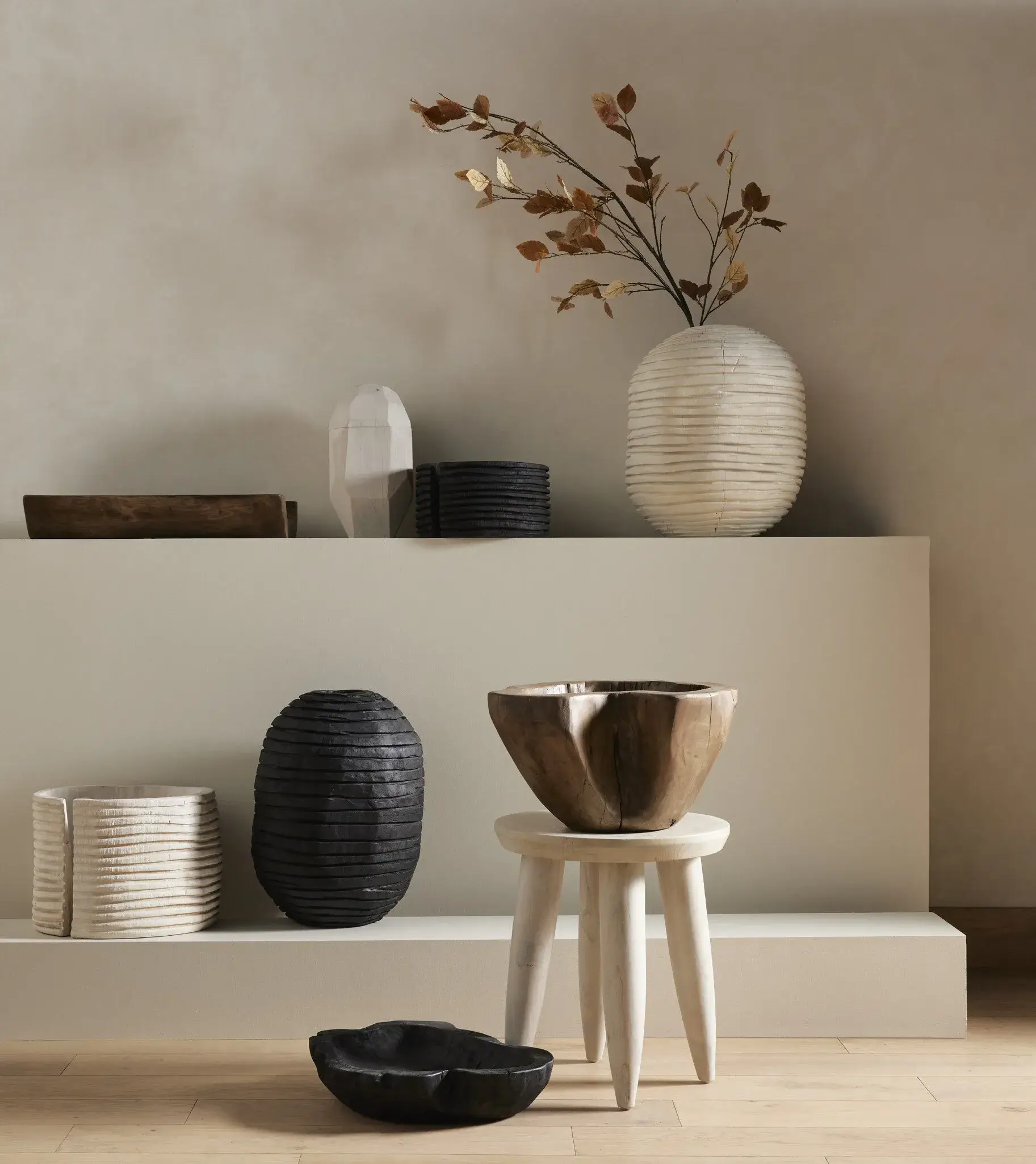 Chic vase display with minimalist design for modern home decor inspiration.