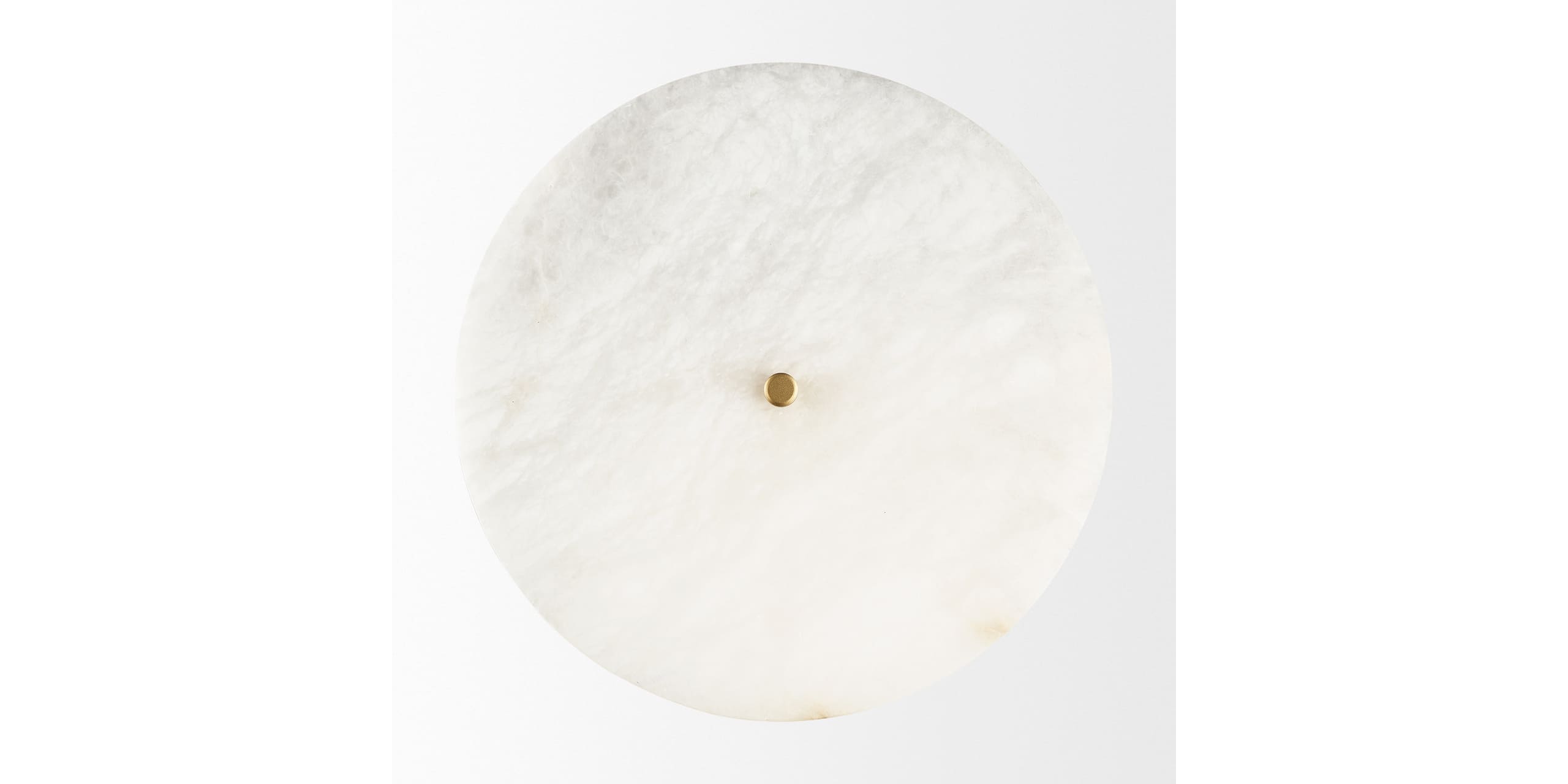 Sophisticated round sculpture with a golden accent, blending elegance and simplicity in design.